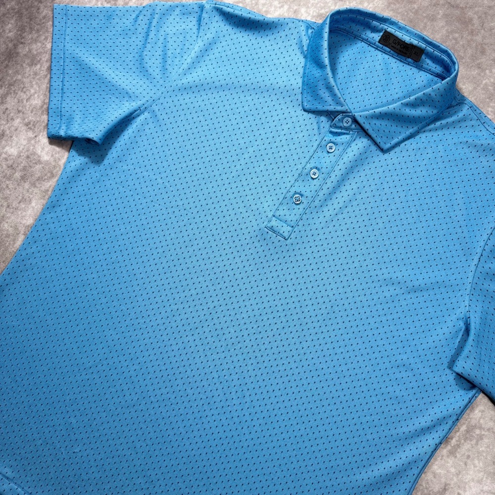 G/FORE Mens XL Blue Micro Dot Performance Golf Polo Shirt Short Sleeve 1992 Duck